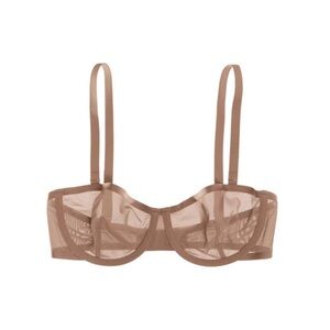 CUUP The Balconette Mesh Bra Nude Brown Underwire Adjustable Straps Size 32C